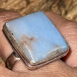 Baby Blue Angelite Ring Size 8 1/2